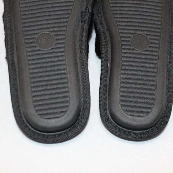 NWT Jessica Simpson Black Fur and Rhinestone Memory Foam Slippers - Picture 11 of 12